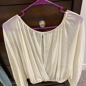 White see thru long sleeve shirt